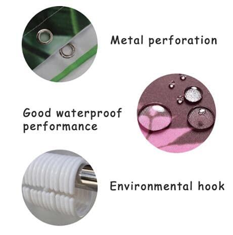 Livadecos Shower Curtains, Extra Wide Bathroom Curtain Set with Hooks, A38IL5 69\" W x 84\" L