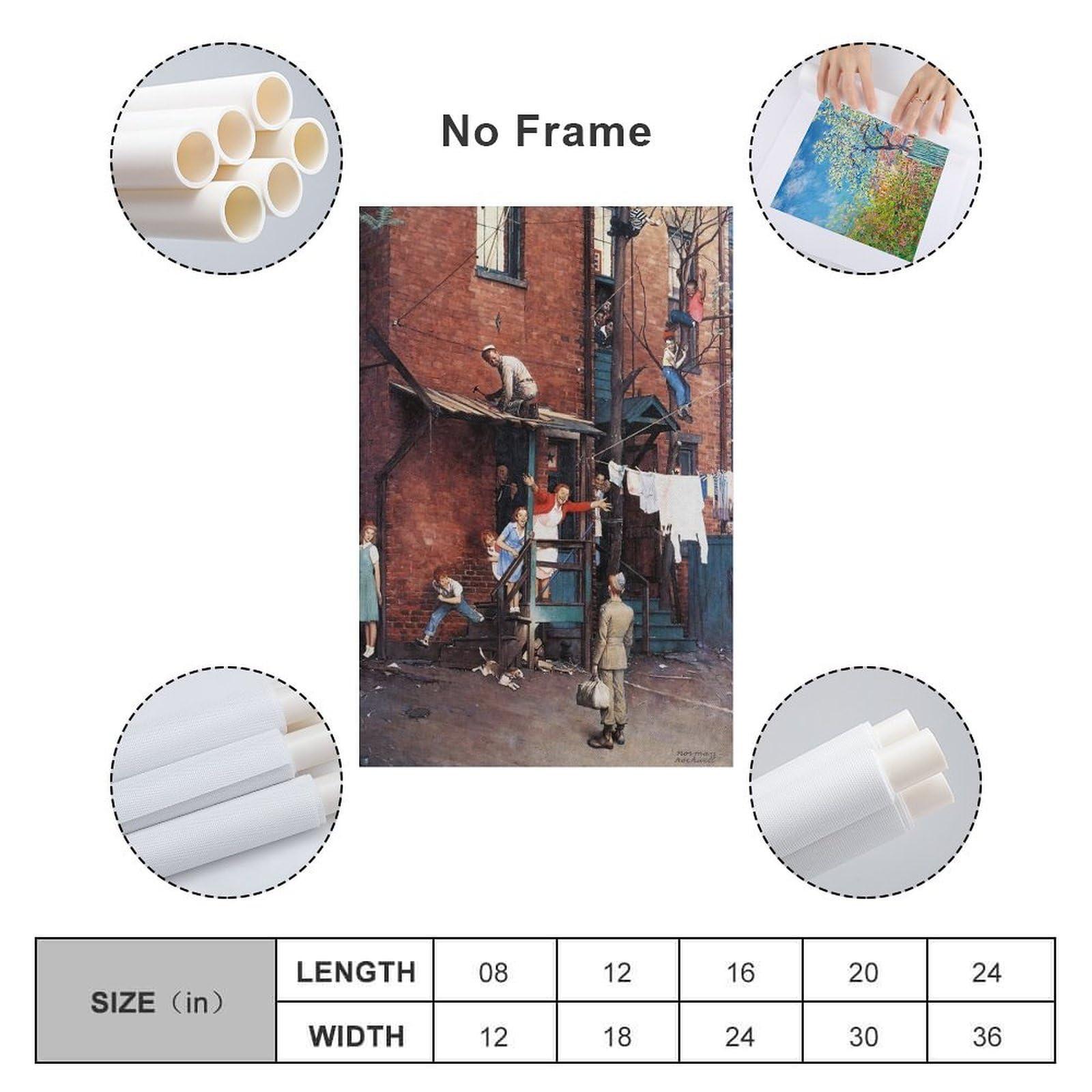 GERRIT Homecoming G.I. by Norman Rockwell Poster Canvas Wall Art Poster For Room Aesthetic And DecorCanvas Painting Posters And Prints Wall Art Pictures for Living Room Bedroom Decor 20x30inch(50x75cm) Unfr