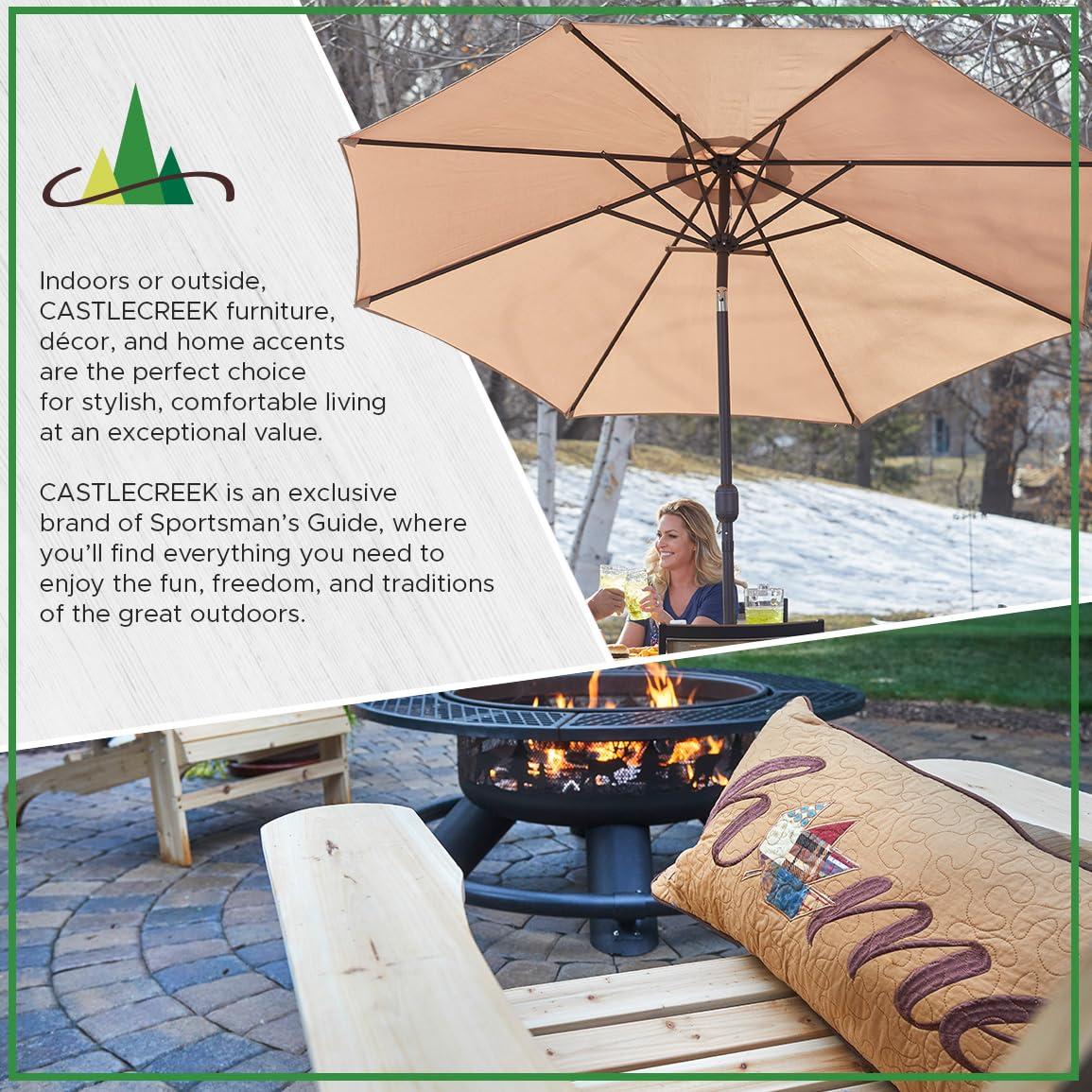 CASTLECREEK CASTLECREEK Diamond Cedar Log Bed Frame, Rustic Natural Wood King Bed Frame with Headboard