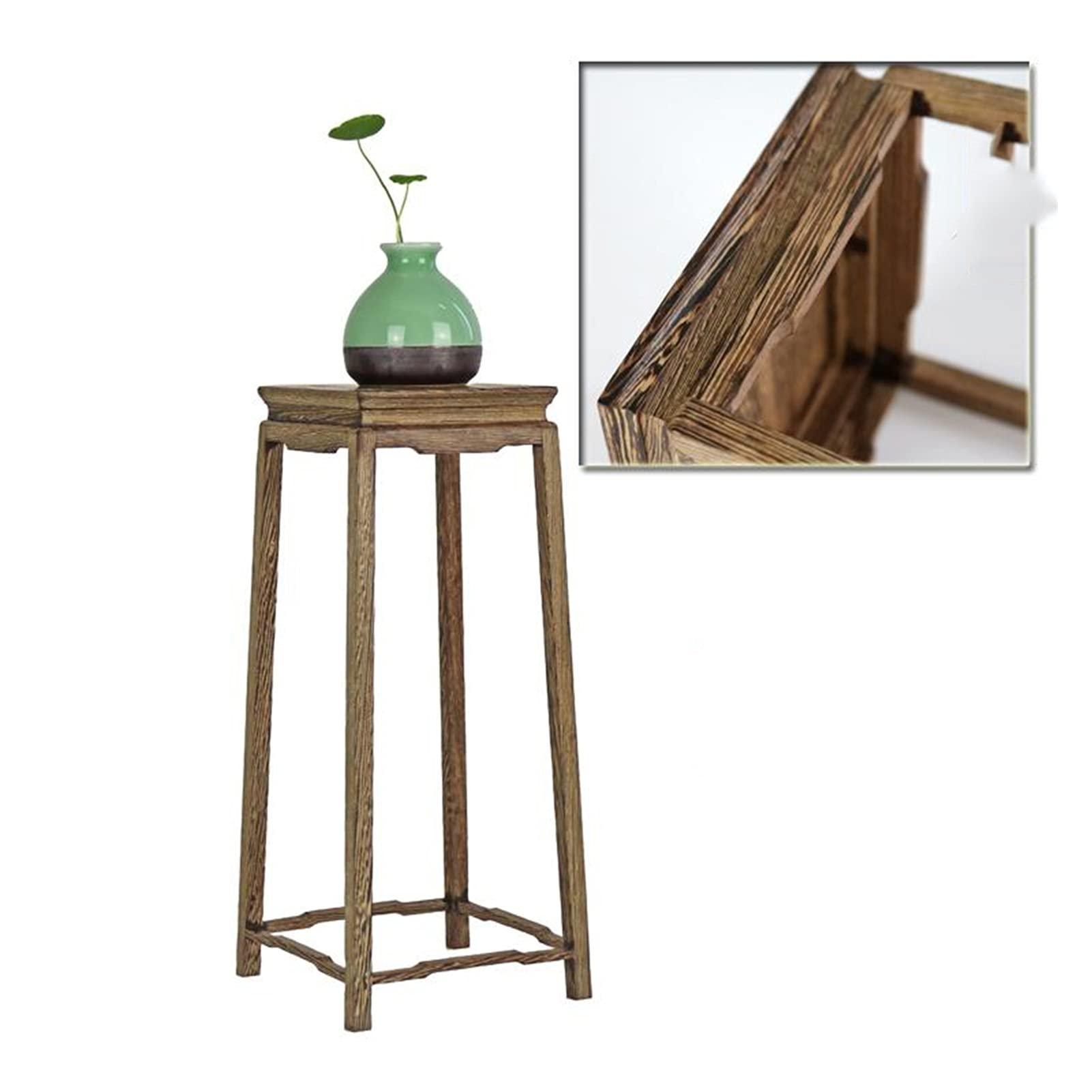 CLoxks Vase Bonsai Base Wooden Vase Base Chicken Wing Wood Small Flower Stand Antique Chinese Flower Stand Strange Stone Bonsai Handicraft Decoration Base Bonsai Base ( Color : Brass )