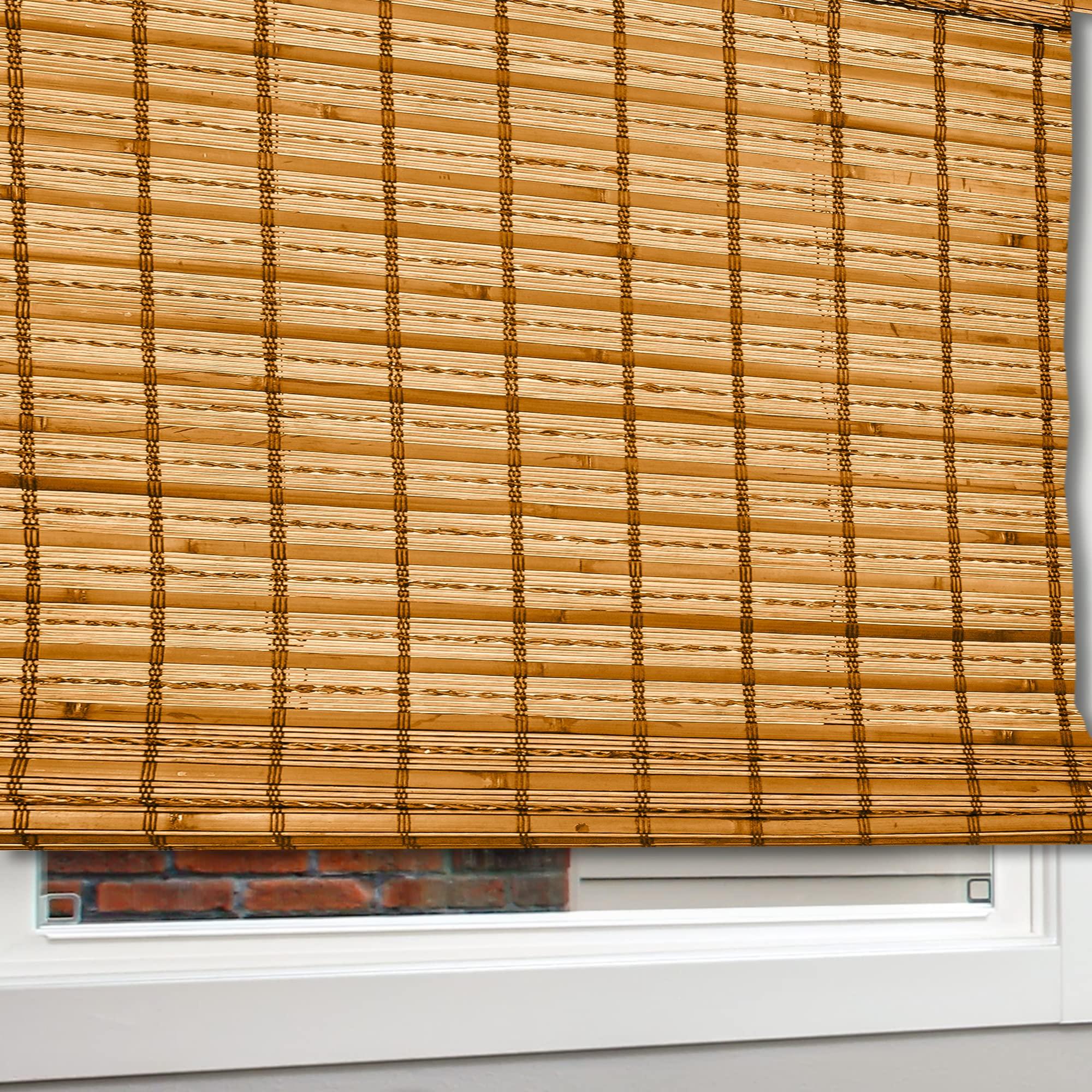 CHICOLOGY CHICOLOGY Top Down Bottom Up Cordless Bamboo Blinds, Bamboo Blinds, Roman Window Shade, Window Shade Roman, Patio Blinds and Shades, Porch Shades Outdoor Roll Up, Honey Wheat, 23" W X 64" H