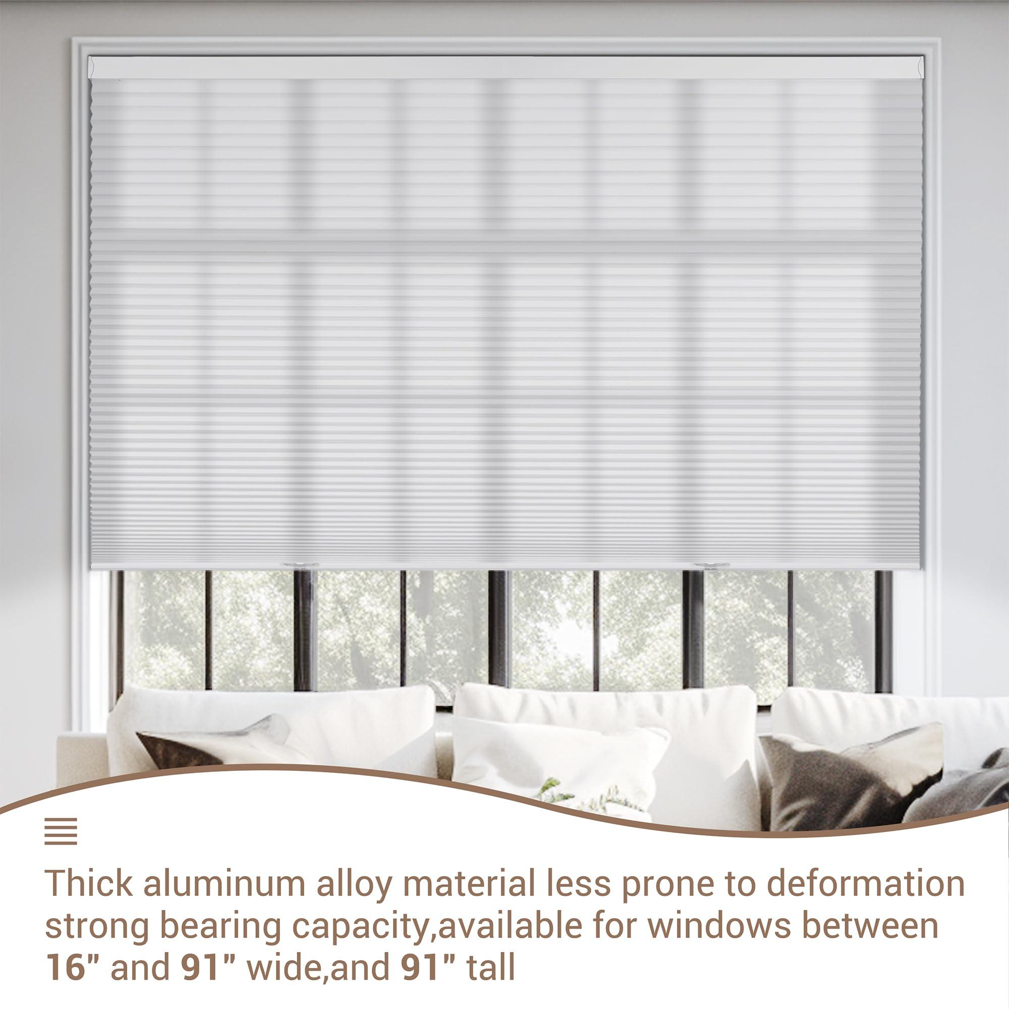 HOTSOON HOTSOON Cordless Cellular Shades for Windows Light Filtering Honeycomb Blinds Easy to Install Noise Reduction Thermal Insulated for Home, Light Filtering-White, 34" W x 86" H