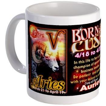 ValxArt Aries-Taurus Cusp Cup/Mug, Zodiac Astrology Born April 18-23 (15 oz)