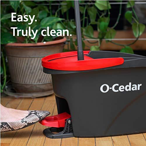 O-Cedar O-Cedar Easywring Microfiber Spin Mop & Bucket Floor Cleaning System with 4 Extra Refills