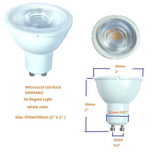 qlee Gu10 Led Bulb Dimmable Mr16 Par16 Led Light Bulb 6.5w Ac 120 V 3000k Warm White 90% Energy Saving 500lm (Halogen 50-Watt Equivalent) 38 Degree Spot Light Reflector Flood Bulb UL List (6 Pack)