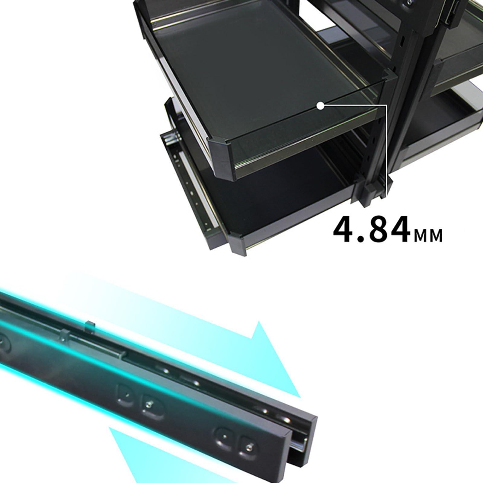 TYHAYJYK Blind Corner Cabinet Pull Out Organizer, Kitchen Cabinet Organizer Shelf Corner Aluminum Swivel Storage Rack Shelf, 4 Aluminum Basket Corner Optimizer Full Pull Out,A