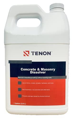 Tenon Tenon Concrete & Masonry Dissolver - Remove Concrete, Cement, Mortar, Grout, Stucco, and Masonry from Tools, Mixers, Wood, Plastic, and Aluminum, Ready-to-Use, Biodegradable, Non-Toxic (1 Gallon)