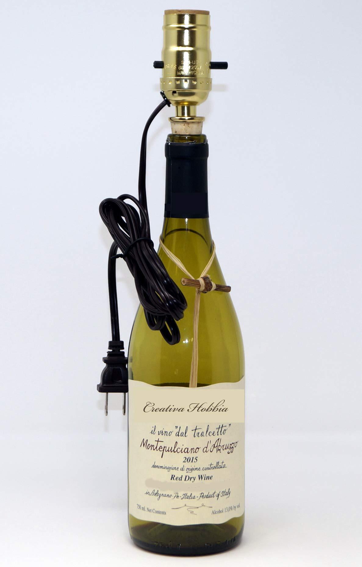 Creative Hobbies Creative Hobbies® M992S Wine Bottle Lamp Making Kit is Pre-Wired and Easy to Use! Silver Color Cord & Socket