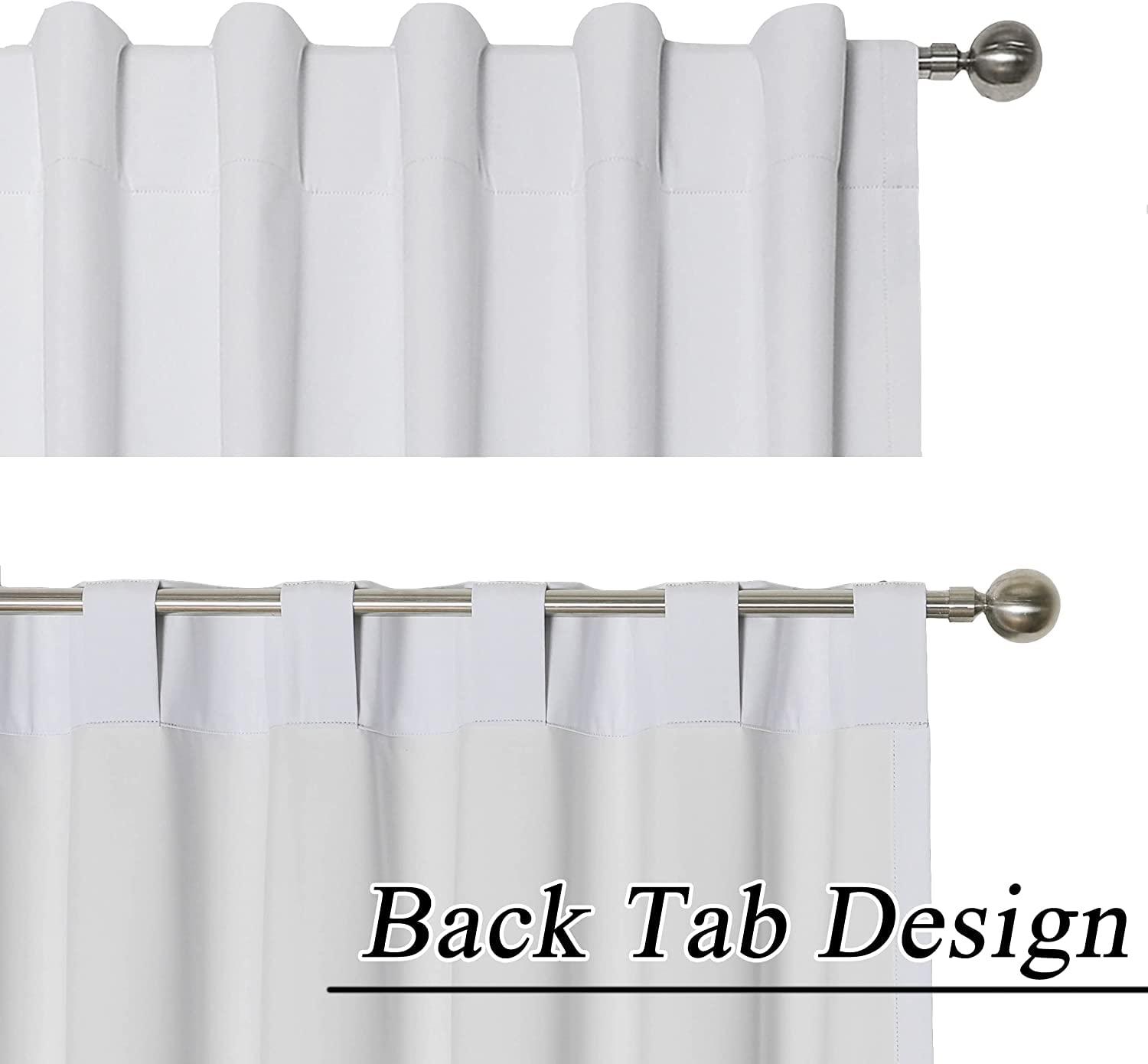 ILUOGUDU Linen Farmhouse Curtains for Living Room 72 Inch Length Floral Print Window Curtains Semi Blackout Drapes for Bedroom Country Room Darkening Curtain 1 Panel (Back Tab Curtains, 84"W x 72"L)