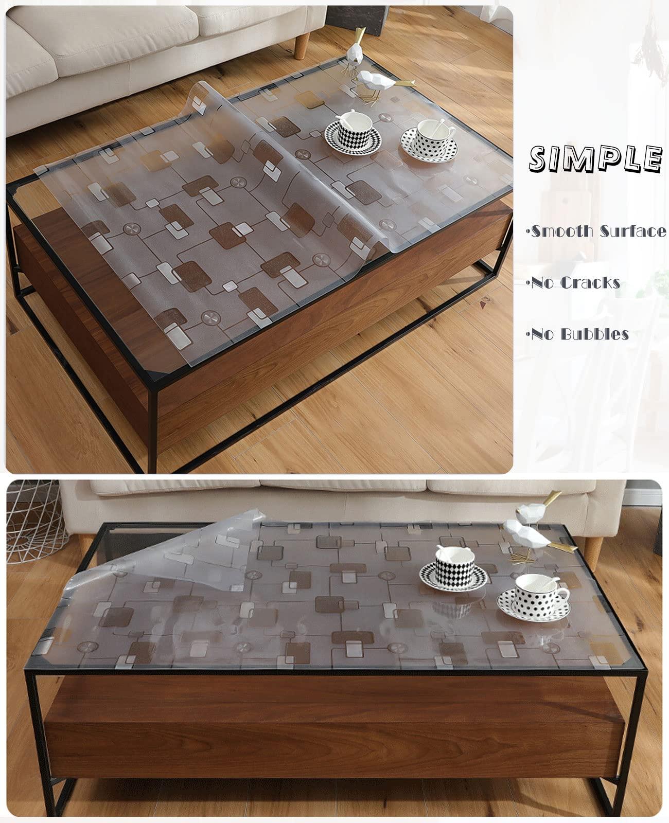 HQYG 1.5mm Thick Clear Table Protector, 108 x 24 Inch, Heavy Duty Table Top Cover Mat