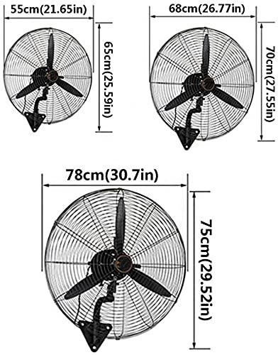 Scpantkend Household Wall Mount Fan Industrial Wall Fan Electric Fan -55cm/68cm/78cm, Plastic-Steel Leaf Wall Fan, 3m Power Cord, Strong Wind Moving Head Fan