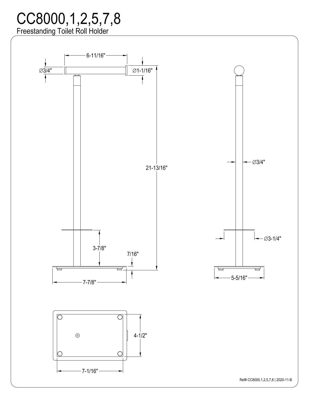 Kingston Brass Kingston Brass CC8002 Claremont Toilet Paper Holder, 21/13/16 inch Length, Polished Brass