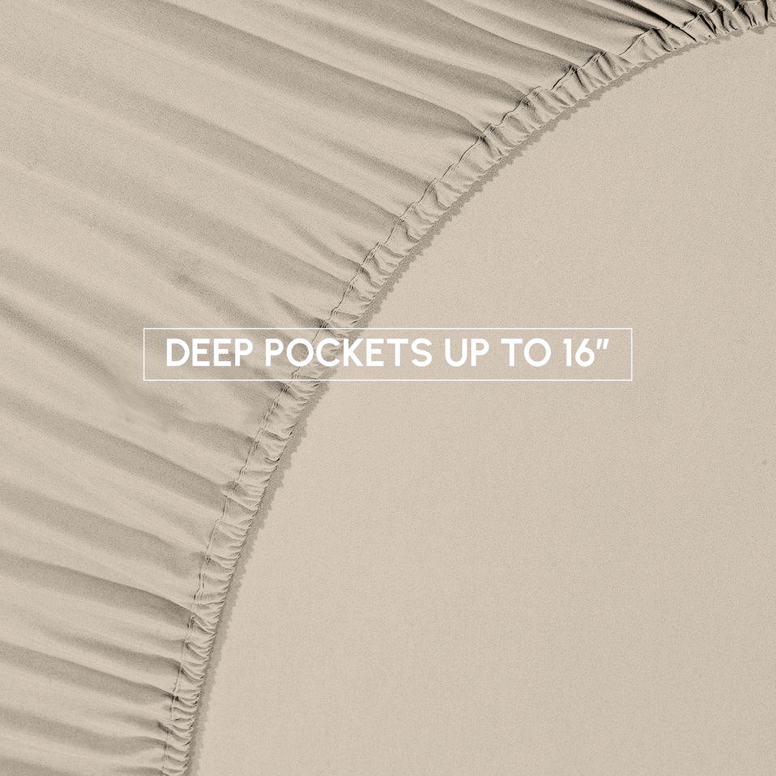 Elegant Comfort Elegant Comfort 8-Piece Pinch Pleated Comforter Set - All Season Complete Bed in a Bag, Includes 4pc Smart Sheet Set, Bed Skirt, Comforter, Matching Pillowcases and Shams, King/Cal King, Cream