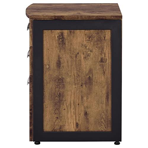 Coaster Home Furnishings Coaster Furniture Estrella 3-Drawer File Cabinet Antique Nutmeg and Gunmetal 800656