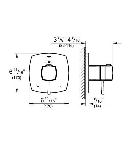 GROHE Grohe 19947EN0 Grohflex Grandera Dual Function Thermostatic Trim With Control Module, Brushed Nickel