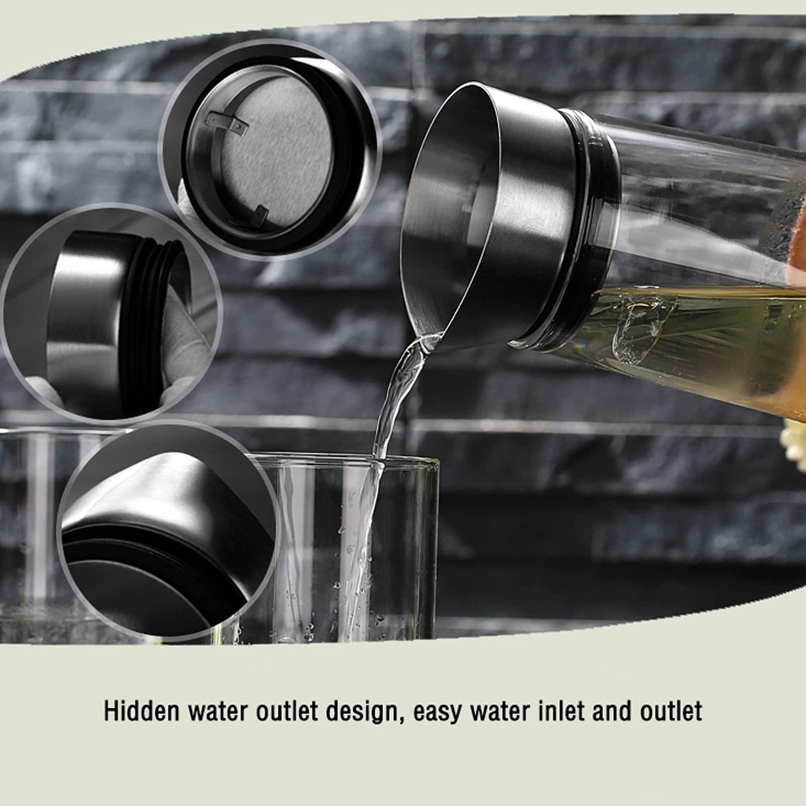 XIAOSAKU Pitchers Beverage Pitchers Creative Water Jug with Lid High Borosilicate Glass Pitcher Thickened Heat-resistant Teapot for Juice,Milk,Hot and Cold Beverages for Juice Milk Cold or Hot Beverages