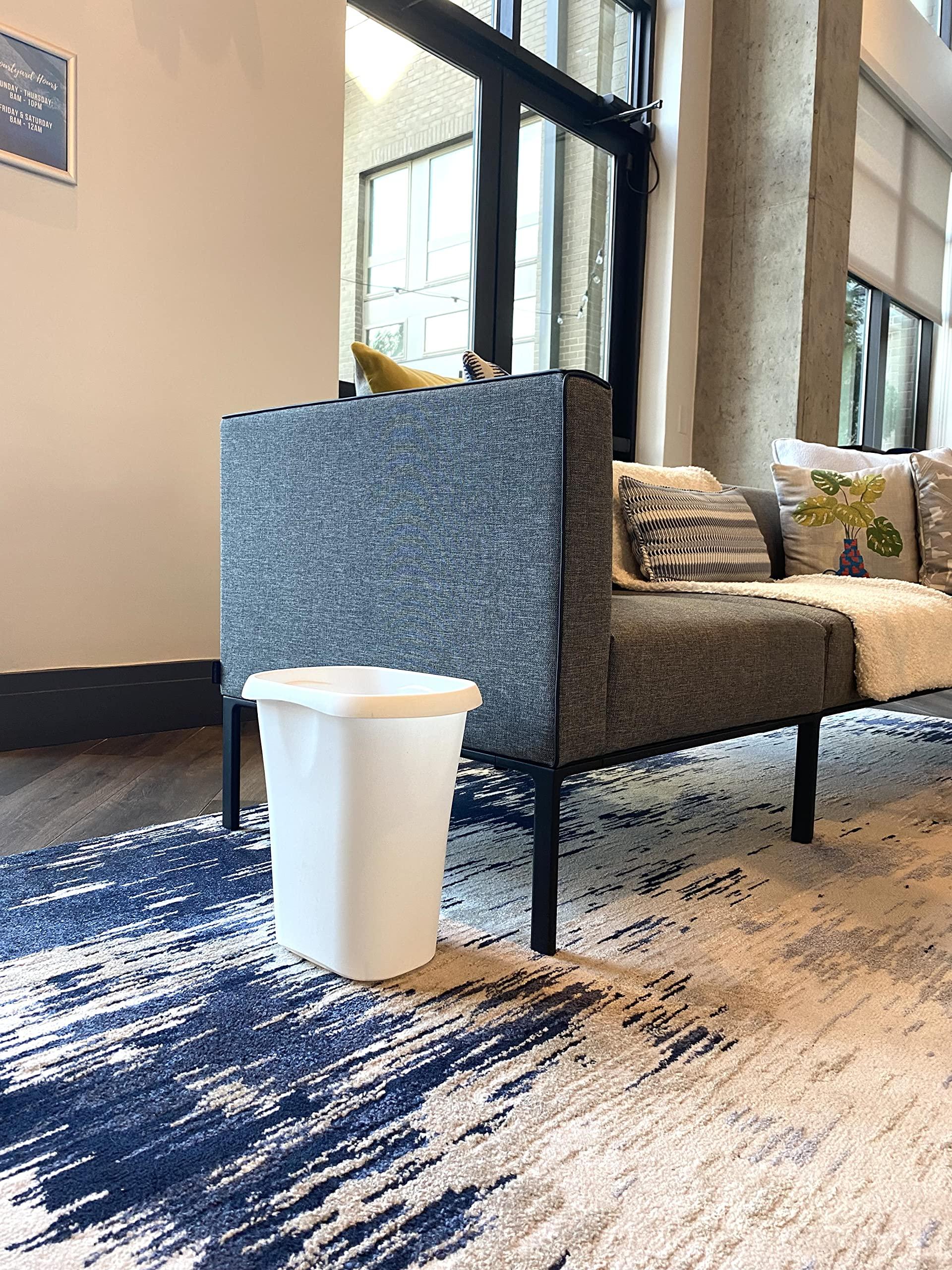 Rubbermaid Rubbermaid Rectangular Open Top Trash Can, 3-Gallon/12-Quart, White, for Under Counter/Kitchen/Office/Bedroom/Bathroom