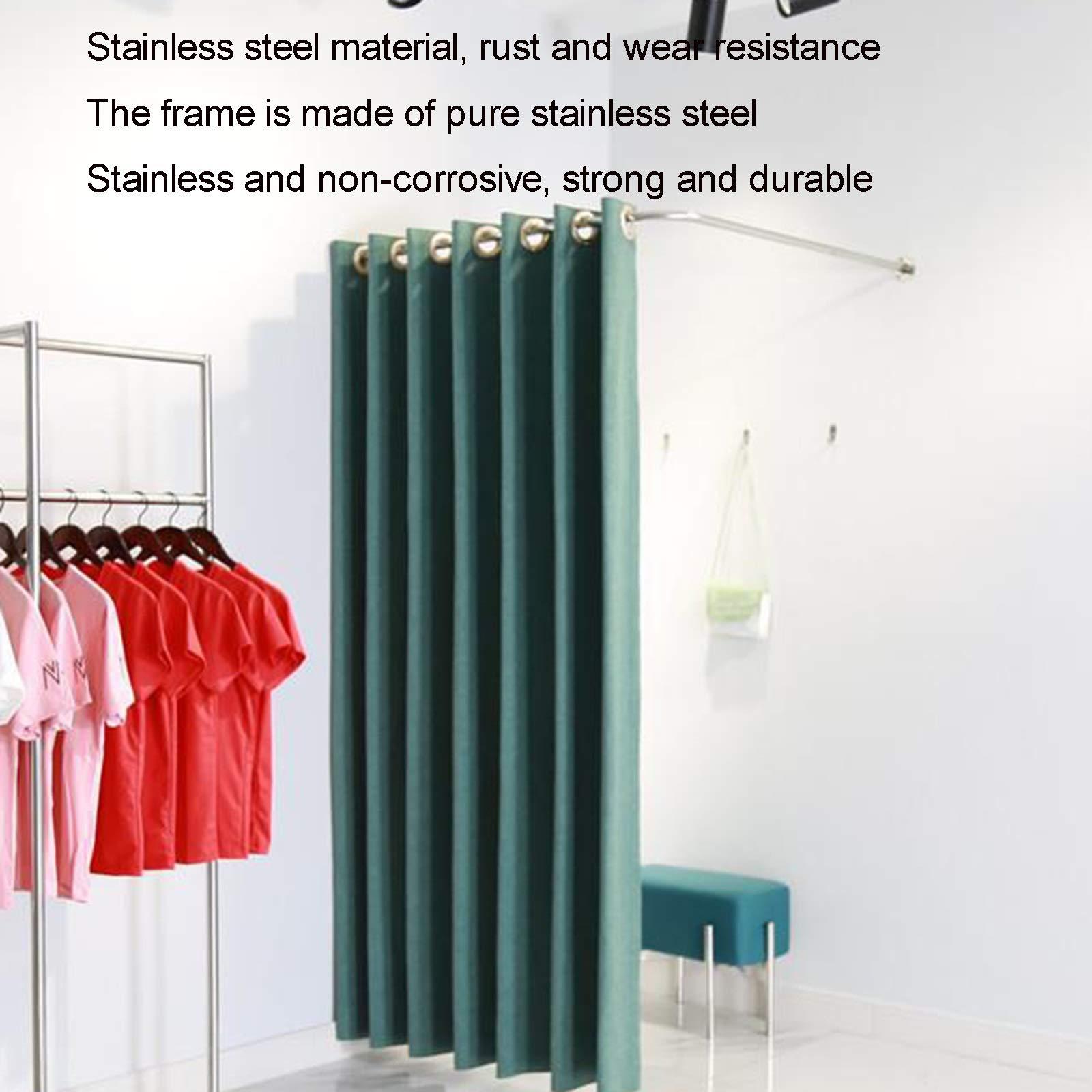YXYECEIPENO Mobile Simple Fitting Room Floor-standing Changing Room Equipped With 3 Coat Hooks Stainless Steel Material Is Anti-rust And Wear-resistant Suitable For Clothing Stores, Offices, Pharmacies