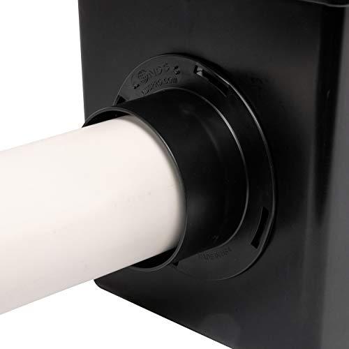 NDS NDS Square Catch Basin Drain Kit with 2-Opening Catch Basin, Black Plastic Grate, 2 Outlet Adapters, & 1 Outlet Plug, 12 in.