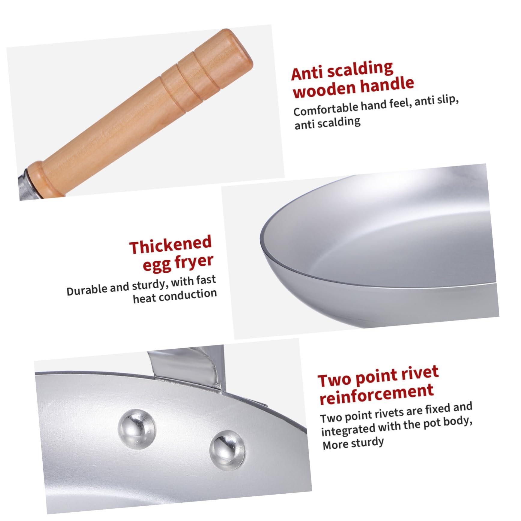 OSALADI OSALADI Pot Fried Egg Pan Gas Japanese Lid Made Epoxy Resin Glue Egg Frying Pan Top Iron Non Stick Griddle Pan Wooden Handle Oyakodon Egg Pan Mini Egg Cooker Stainless Steel Parent-child