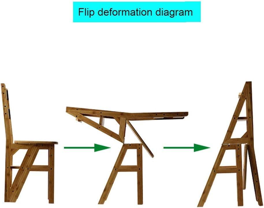 OKUOKA Step Stool Solid Wood Ladder Stool Folding Fold Up Library Steps Stool Multifunctional Wooden Shelving Ladder for Kitchen Office Use Ladder Chair (C)