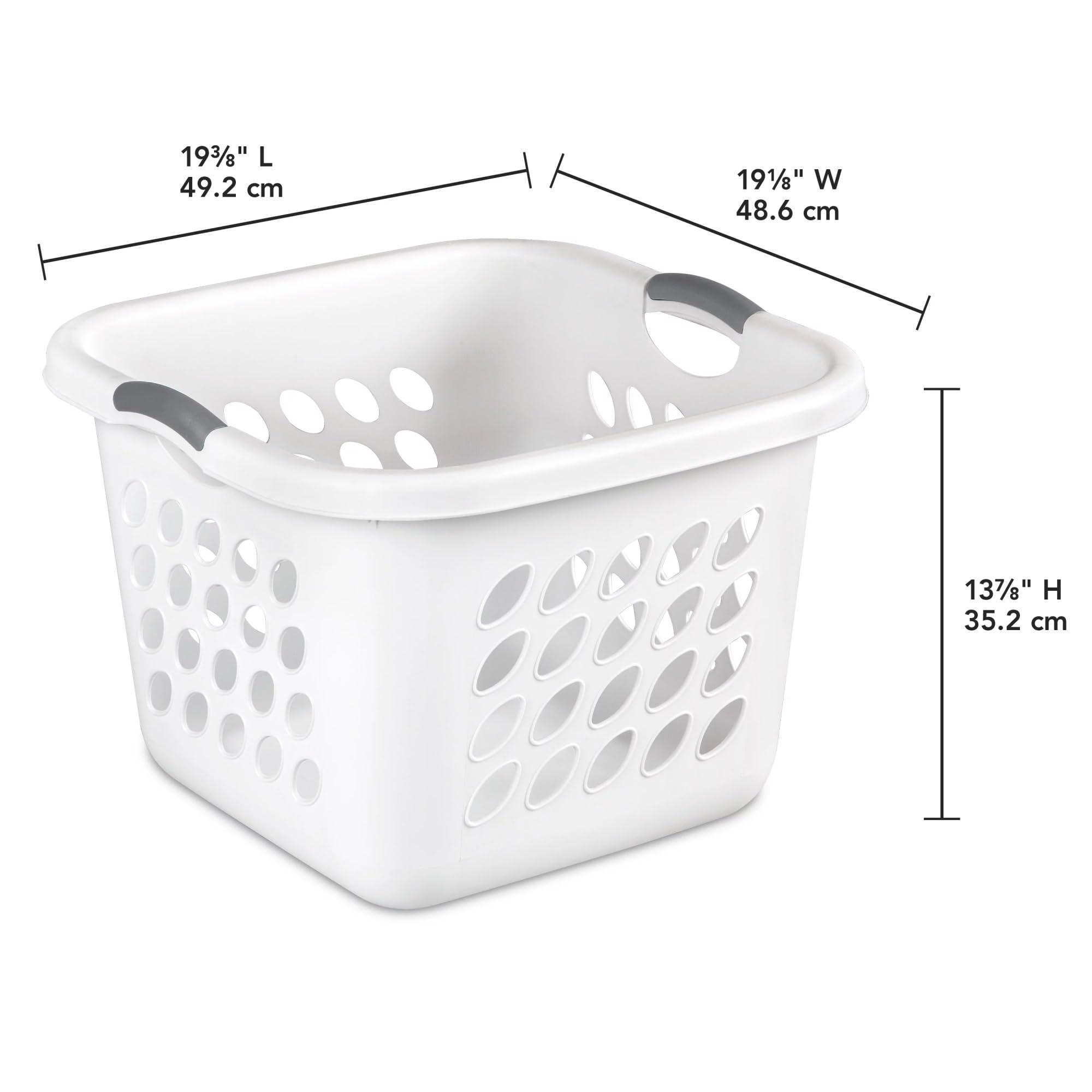 PEtbon PEtbon 1.5 Storage Bushel Square Laundry Basket Plastic, Laundry Hamper White