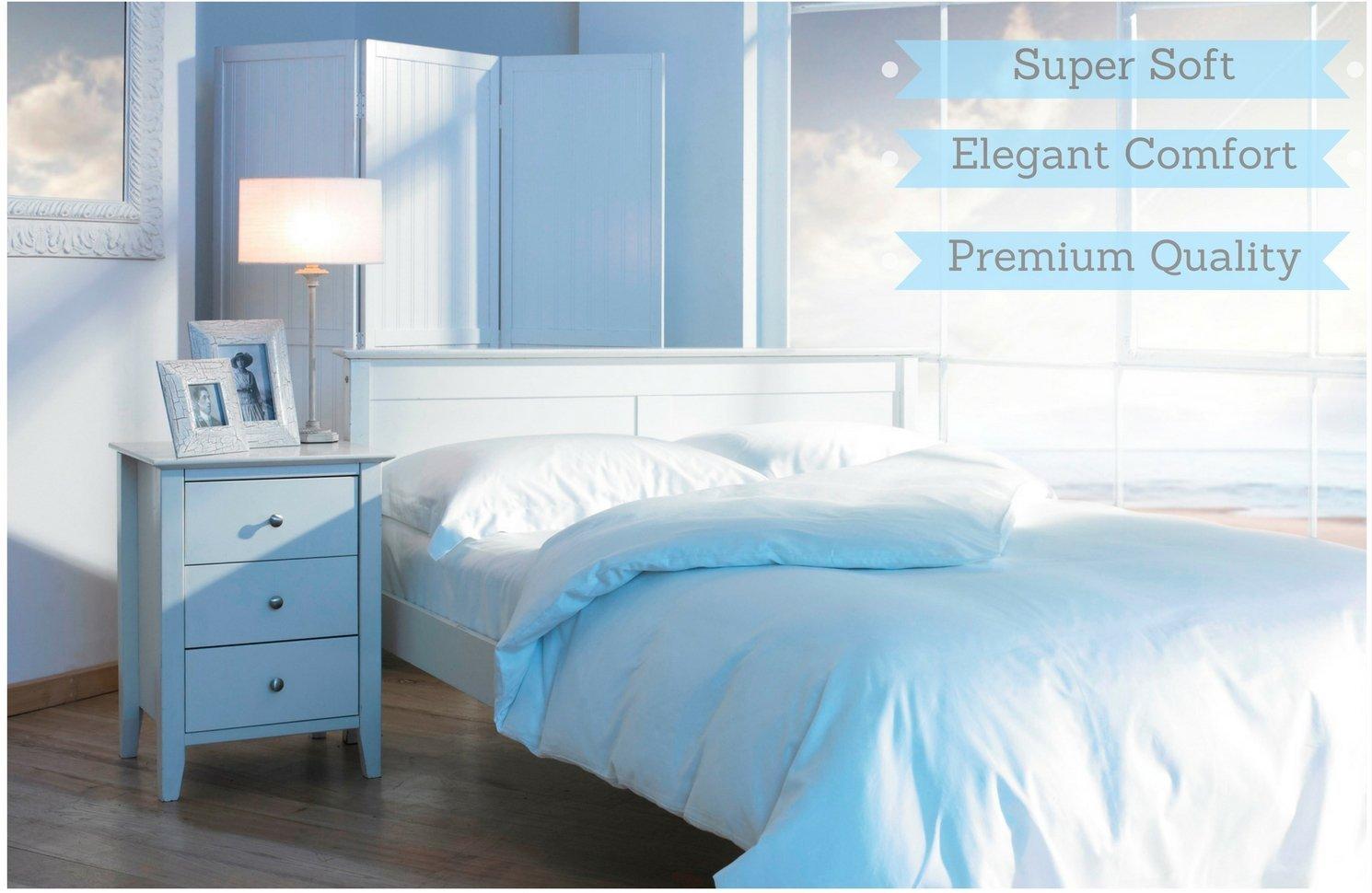 LINEN CLUB BEDDING LINEN CLUB BEDDING Cotton Bedsheets Set - 400 Thread Count 100% Cotton 4-Piece Sheet Set 24 Inch Deep Pocket Solid (RV-King, Blood Red)