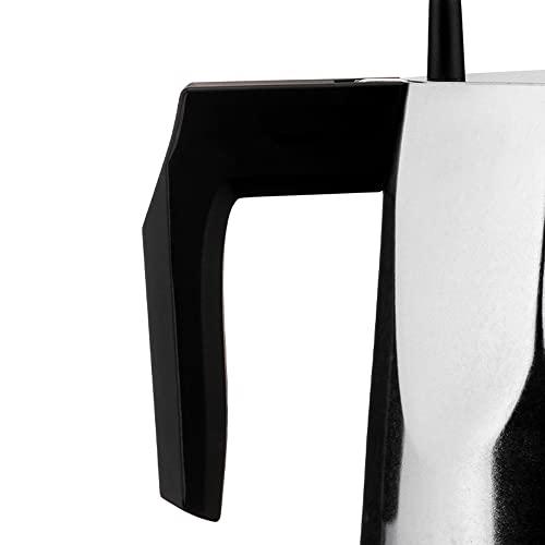 Alessi Alessi | Ossidiana MT18/3 - Design Stovetop Coffee Maker, Cast Aluminium and Thermoplatic Resin, 3 Cups, Black