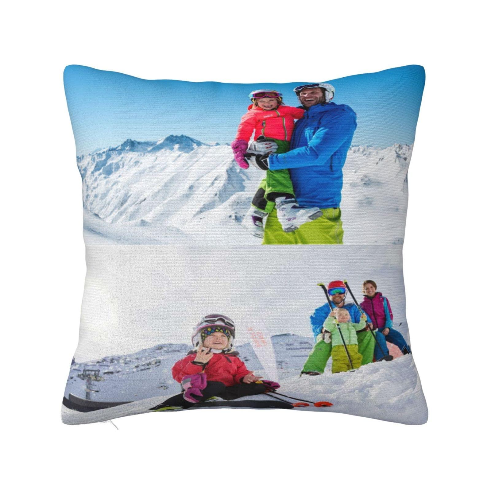 mamz mamz Personalized Pillow Case Design with Photo Text Customize Throw Pillowcase Cushion Covers Custom Pet Marry Sweethearts Love Photo Pillow Two-Sides Printed-20x20IN-Khaki