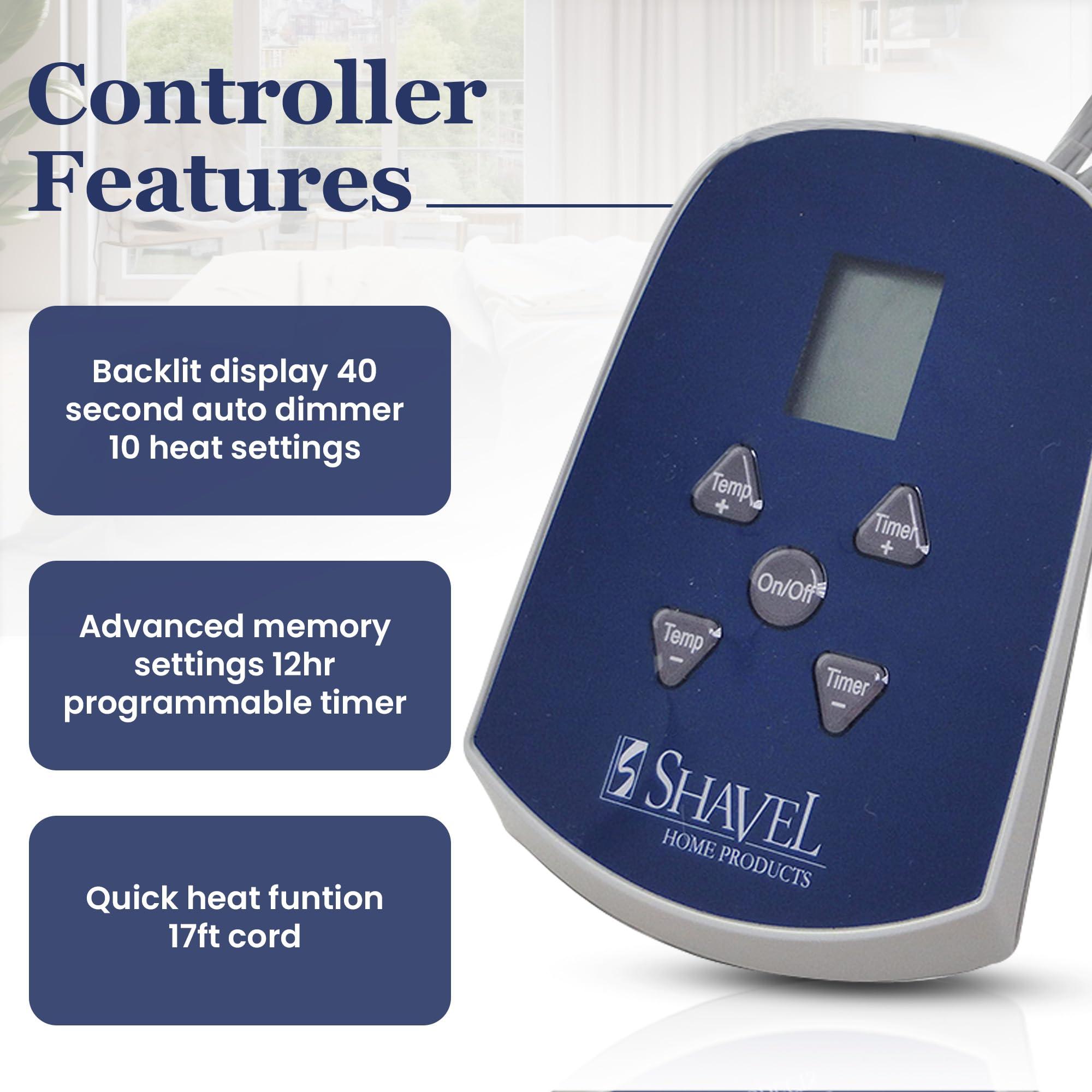 Thermee Thermee Micro Flannel Heated Blanket with Sherpa back, 10-Setting Electric Blanket Twin Size, Programmable Heating Blanket, Ultra-Soft Heated Throw Blanket, Fast Heating Thermal Blanket - City Stripe