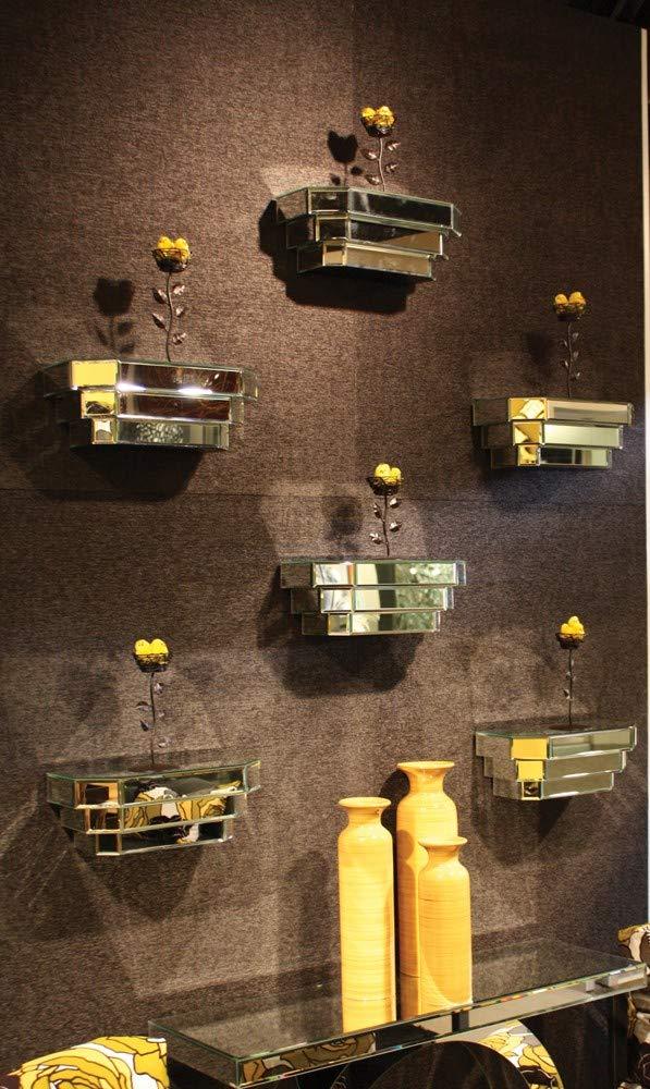 HomeRoots HomeRoots Glass/Wood Contemporary Stepped Mirrored Layers Wood Floating Wall Shelf