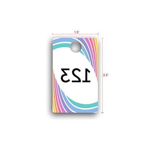 Zilpoo Plastic Tags, 001-999 Number Series, Reusable Normal and Reverse Mirror Image Hanger Cards, Select a Set of 100 Numbers, (001-100)