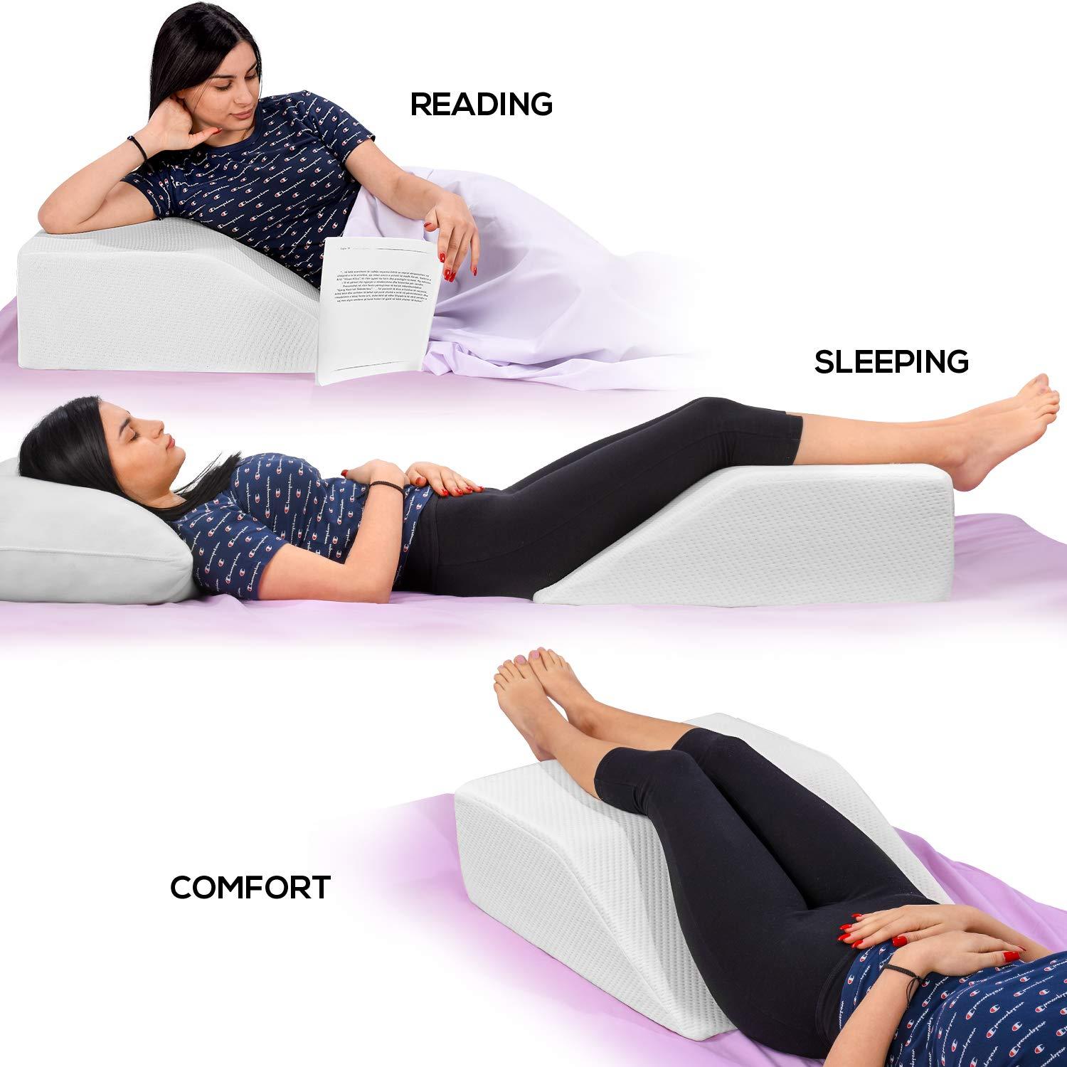 Ebung Ebung Memory Foam Leg Elevation Pillows- Leg Support Pillow to Elevate Feet, Leg Pillows for Elevation Blood Circulation, Leg Swelling, Sciatica - Leg Wedges for Elevation