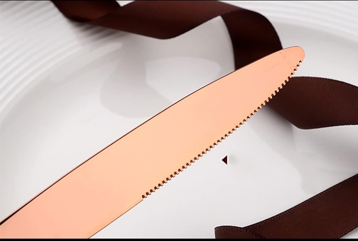 TWEE Rose Gold Silverware Set for 6, TWEE 24-Piece Stainless Steel Flatware Cutlery Set for Home Restaurant Wedding Party, Modern Ergonomic Design, Knife/Fork/Spoon Dinnerware sets Dishwasher Safe