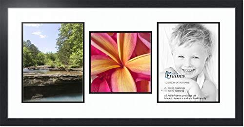 ArtToFrames ArtToFrames Collage Photo Frame Double Mat with 1 - 10x10 and 2 - 10x13 Openings and Satin Black Frame