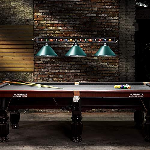 Wellmet Wellmet 59" Pool Table Light, 3 Lights Hanging Pool Table Lighting, Adjustable Billiard Lights for 7ft 8ft 9ft Pool Billiard Table, Bar Table, Green