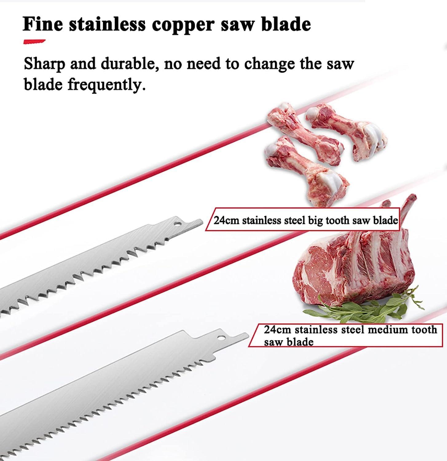 DEVOKE Bone Saw Machine, Bone Meat Cutter, Butcher Cutting Machine with Bandsaw, Bone Saw Cutting Machine, Electric Hand Saw Meat Cutter for Restaurant Cutting Fish Pig\'s Hoof Beef (1100W,Red)