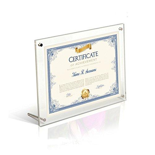 BFRed Acrylic Photo Frame 4x6 inch Brackets Or Hanging Picture Frames,File Certificate Photo Frame Wall Mount Floating and Desktop Photo Frame