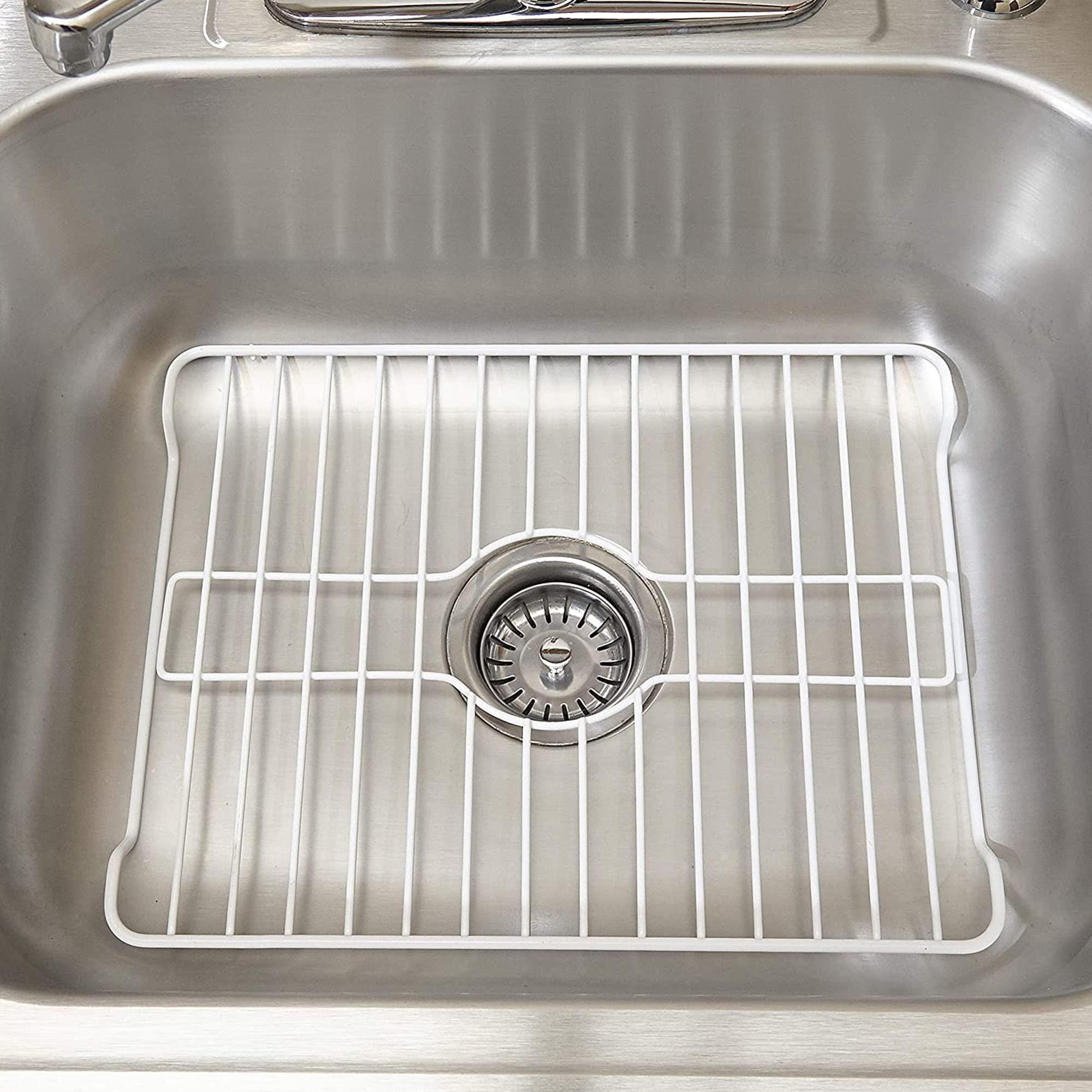 Better Houseware Better Houseware Sink Protector Prevents Scratches Sink Rack for Bottom of Sink White Sink Mat Sink Protectors for Kitchen Sink Metal 18.1 x 12.3 x 1