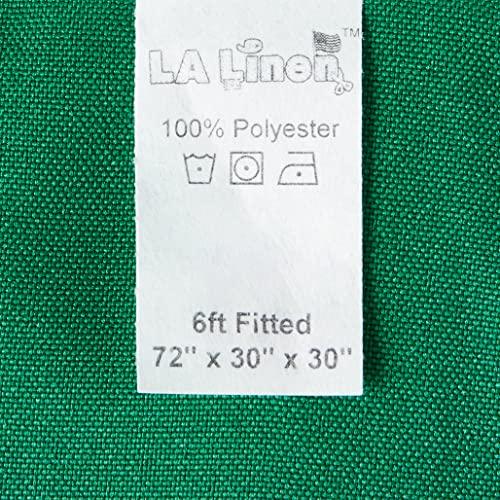 LA Linen LA Linen Polyester Poplin Fitted Tablecloth, 72"L x 30"W x 30"H, Emerald Green