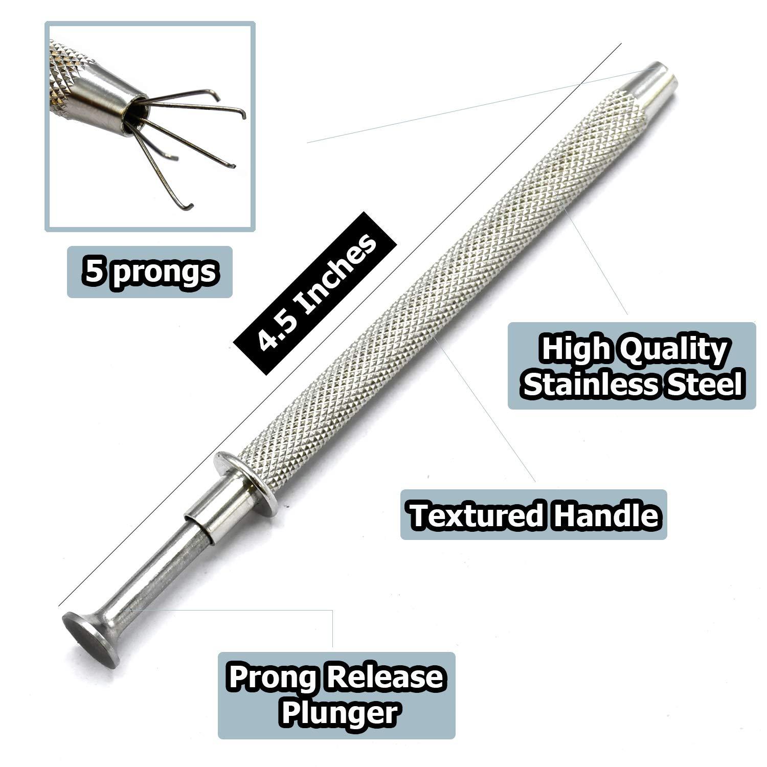 G.S Online Store 5 Prong Diamond Tweezers Gem Pick-Up Holder Tool, Catcher Grabber Jewelry Making Tool by G.S Online Store