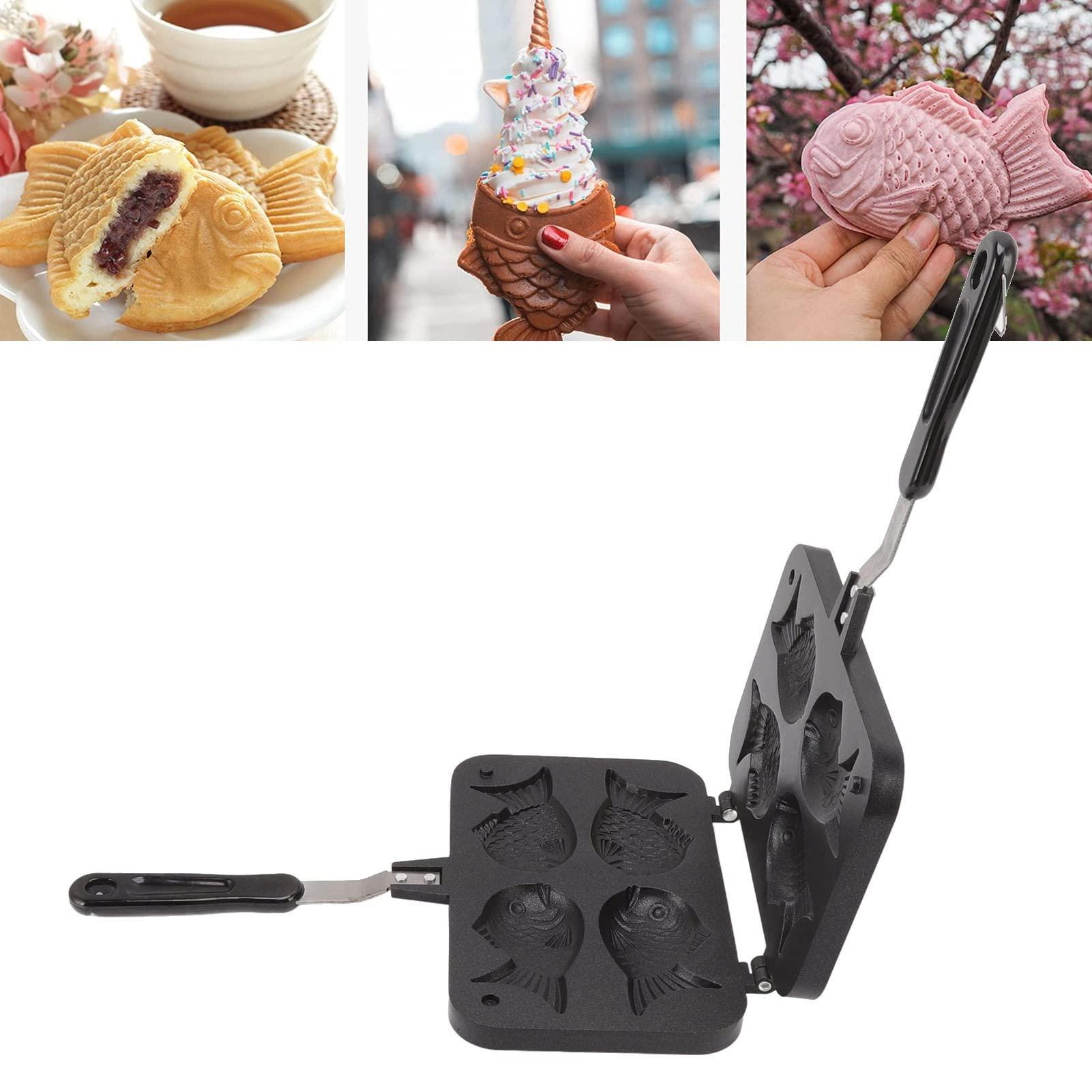 Ejoyous Waffle Maker, Fish Shaped Taiyaki Pan Cake Maker Non Stick Waffle Baking Cooking Baking Tool for Home Kitchen Restaurant