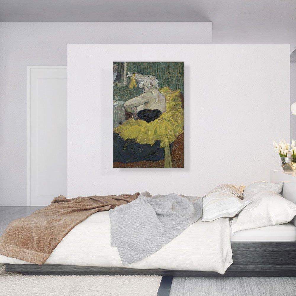 ARTCANVAS ARTCANVAS The Clown Cha-U-Kao 1895 Canvas Art Print Stretched Framed Painting Picture Poster Giclee Wall Decor by Henri De Toulouse-Lautrec - 40\" x 26\" (1.50\" Deep)