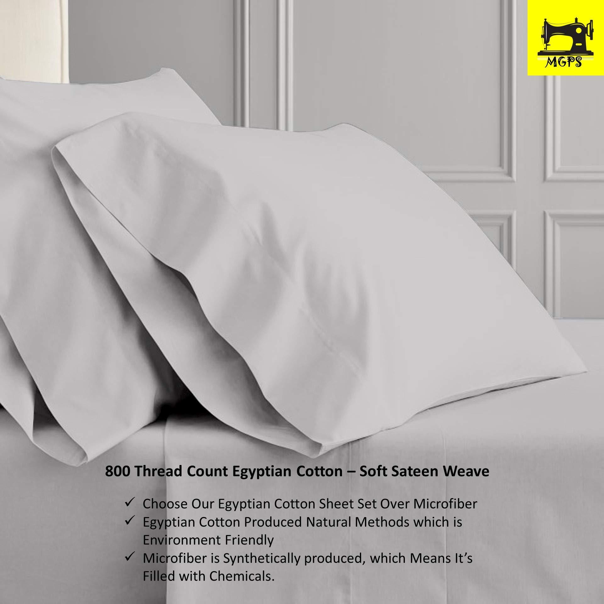 MGPS MGPS Split Head King Sheets Split Top King Sheets 800-TC 100% Egyptian Cotton Sheet Set 12-Inch Deep-Pockets Sheets Sets for Adjustable Beds, King Sheet Sets- |32\" Top Split King, Light Grey|