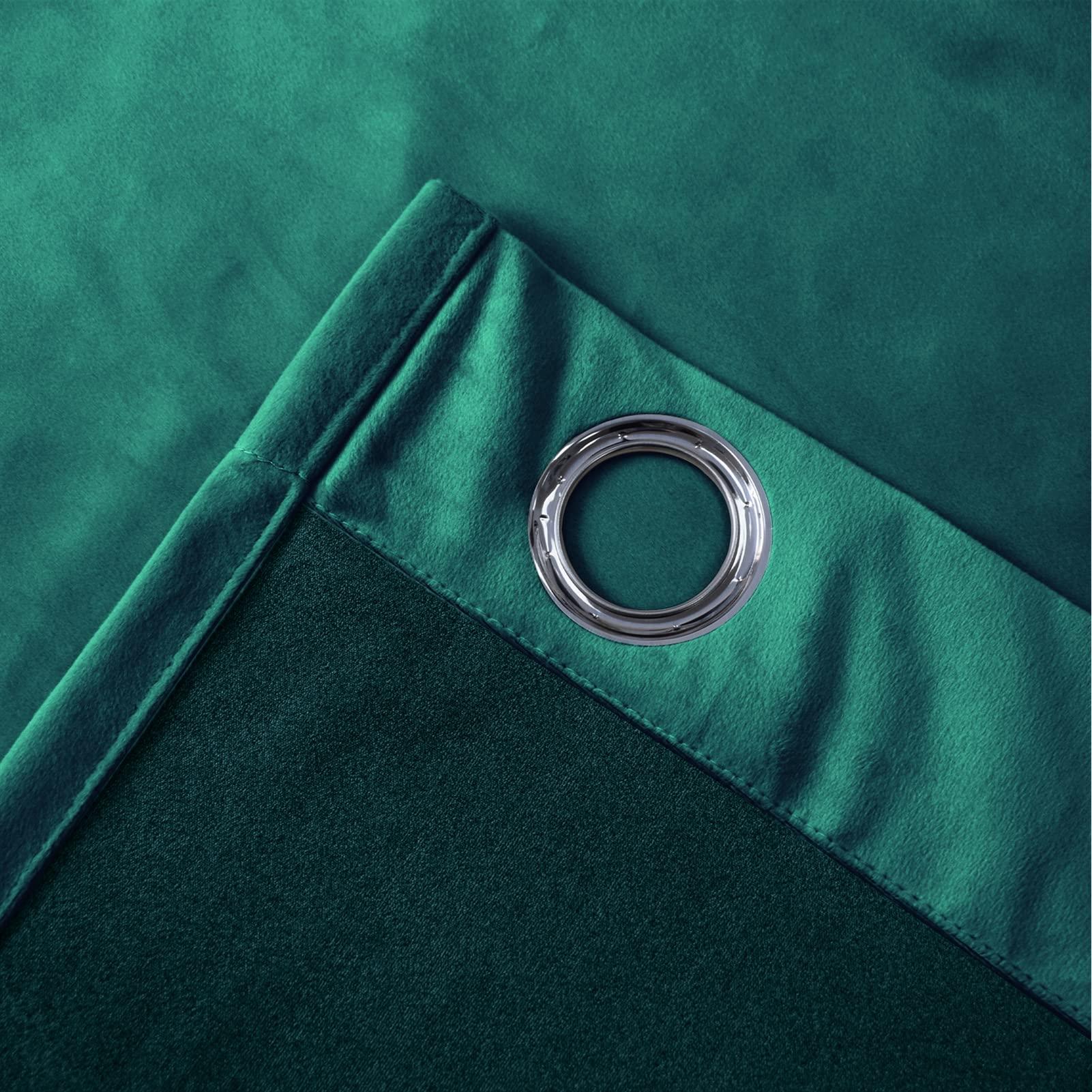 SK Studio SK Studio Velvet Curtains Soft Blackout Curtains Thermal Insulated Window Treatment Velvet Drapes Room Darkening Curtains for Living Room Bedroom, 2 Panels Set, Dark Green, W55 x L63 Inch