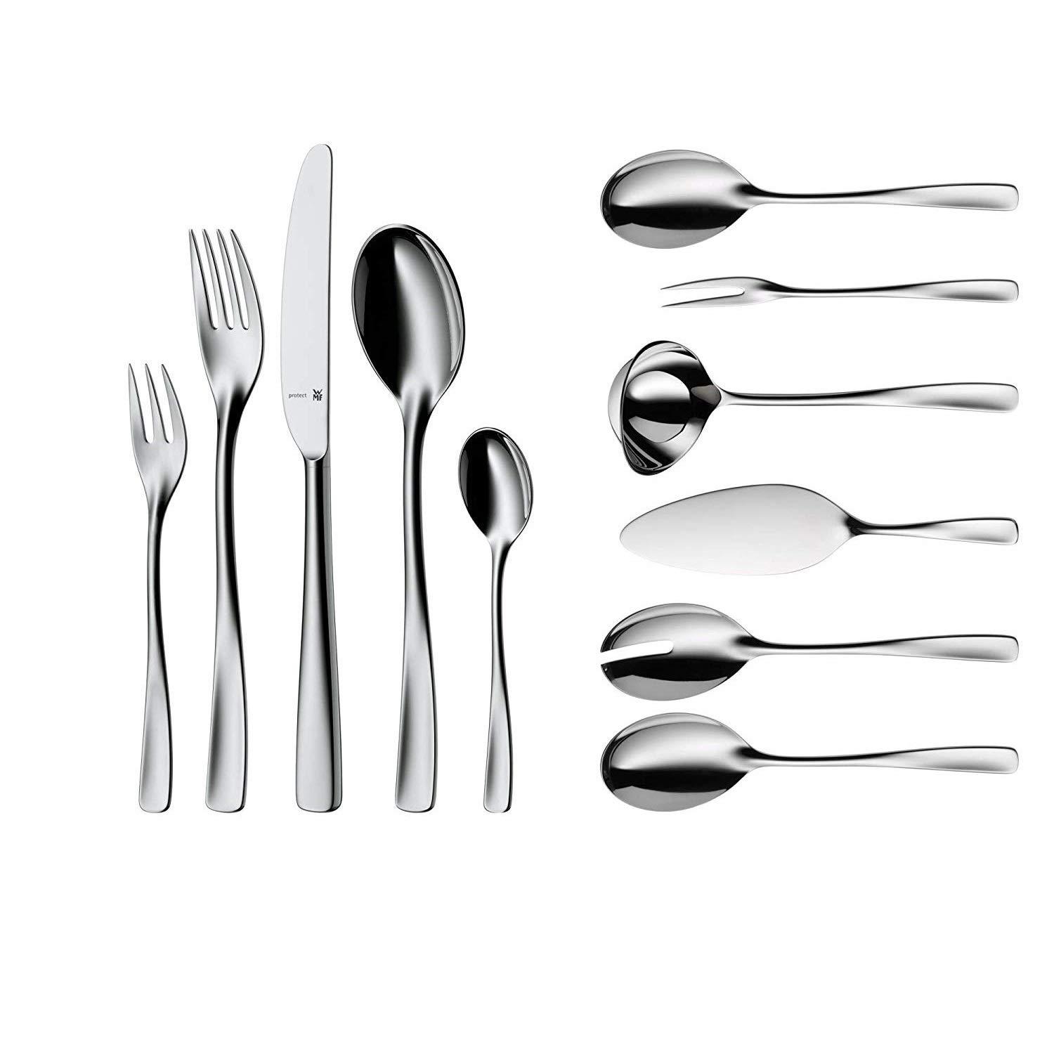 WMF WMF Ambiente Cromargan Protect Cutlery Set for 12 People, Silver, 66-Piece