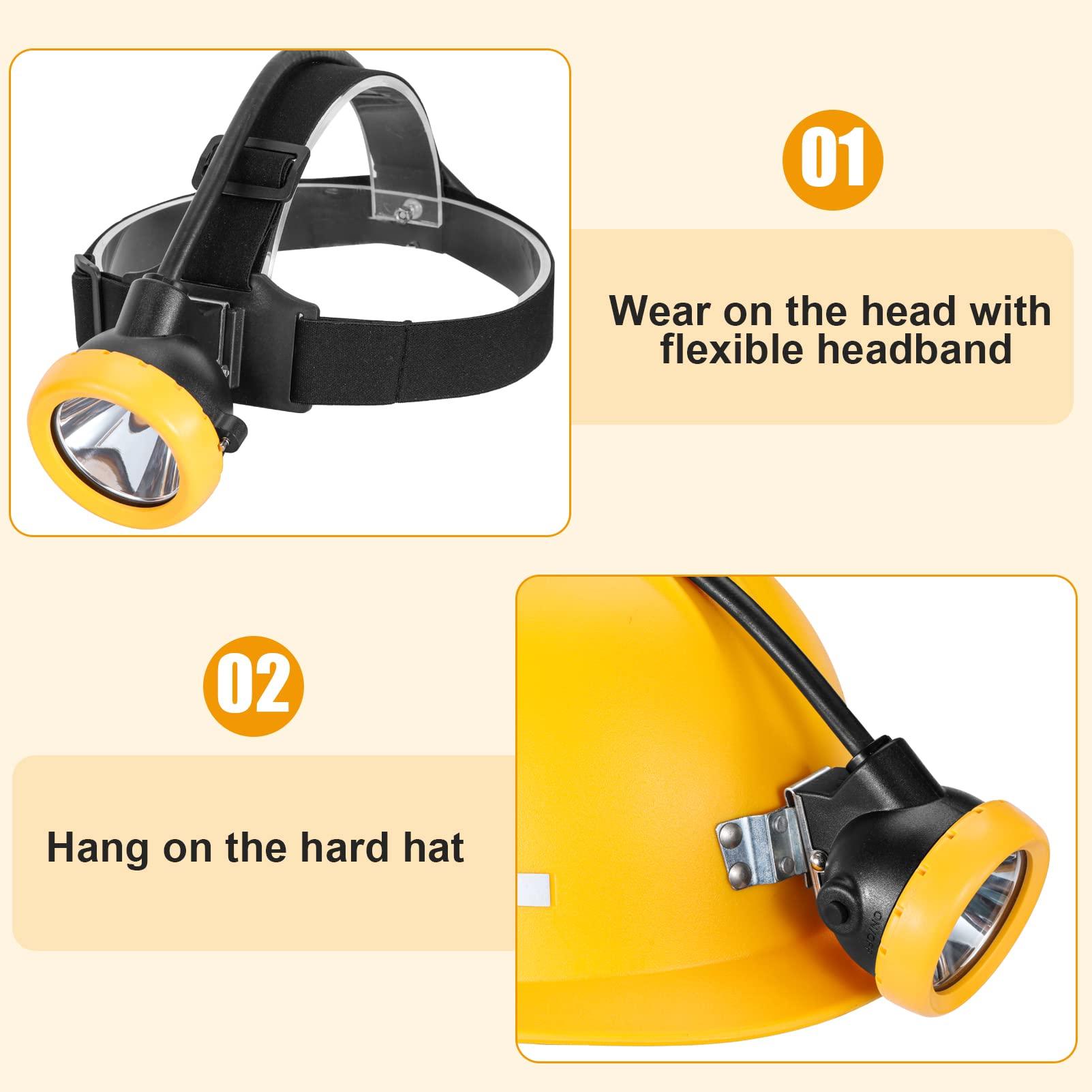Hunting friends Hunting friends Superbright Safety Mining Light, High Lumens Led Mine Headlight, Reachargable Headlamp Hard Hat Explosion-Proof Waterproof Cap Lamp for Mining Hunting Fishing