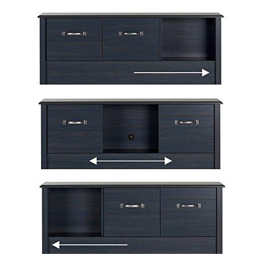 South Shore South Shore Ulysses Bookcase Headboard with Doors, Twin, Blueberry