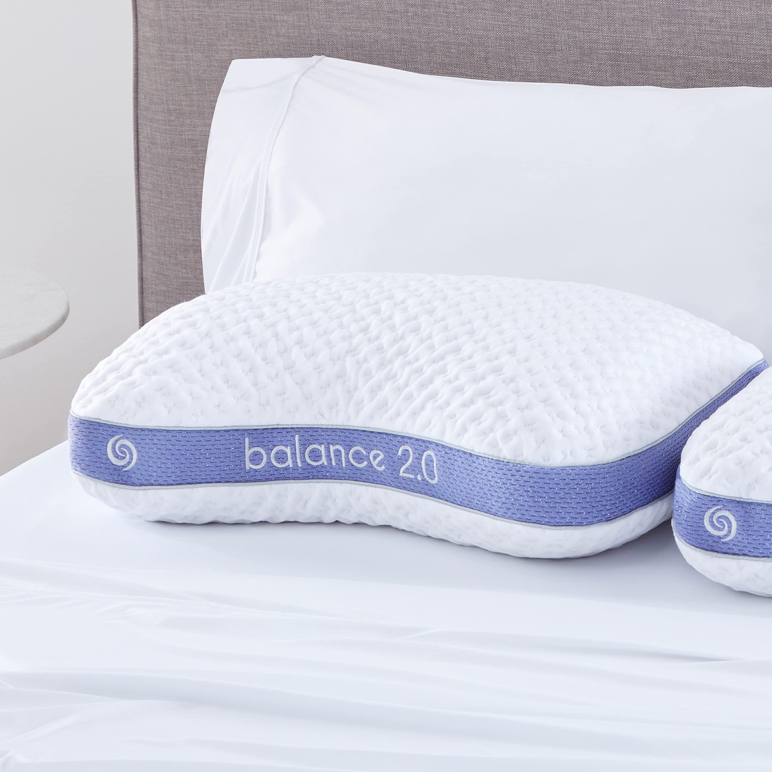 Bedgear Bedgear Balance Cuddle Curve Performance Pillow - Size 2.0 - Moisture-Wicking Pillow for Side Sleepers - Medium Firmness Bed Pillow- Hypoallergenic, Washable Removable Cover - 20" W x 26" L x 5.75" H