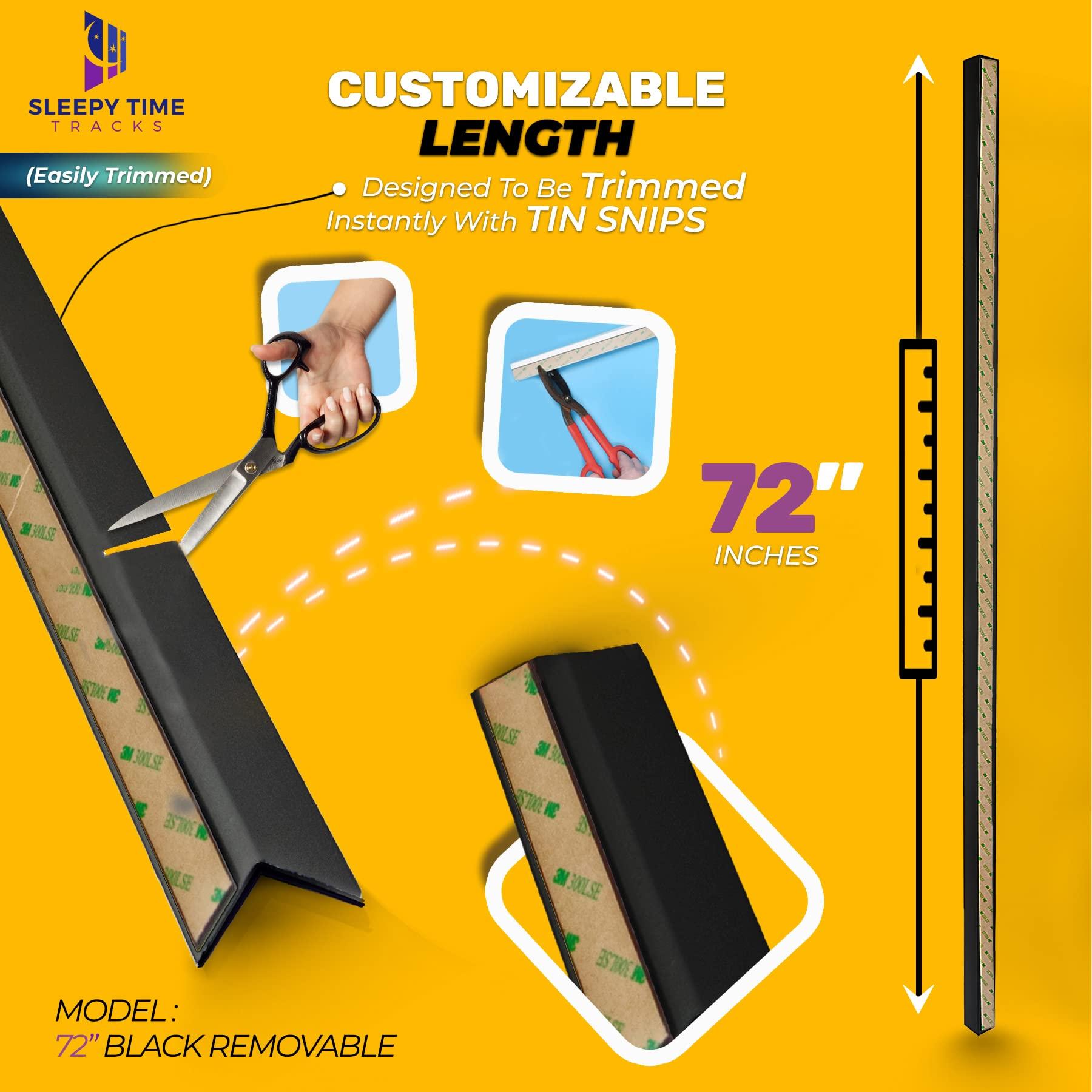 Sleepy Time Tracks Sleepy Time Tracks- Light Gap Blocker for Cellular and Window Shades. Effective at Light Blocking Along The Edges of Your Blackout Shades (72\" Black Removable)